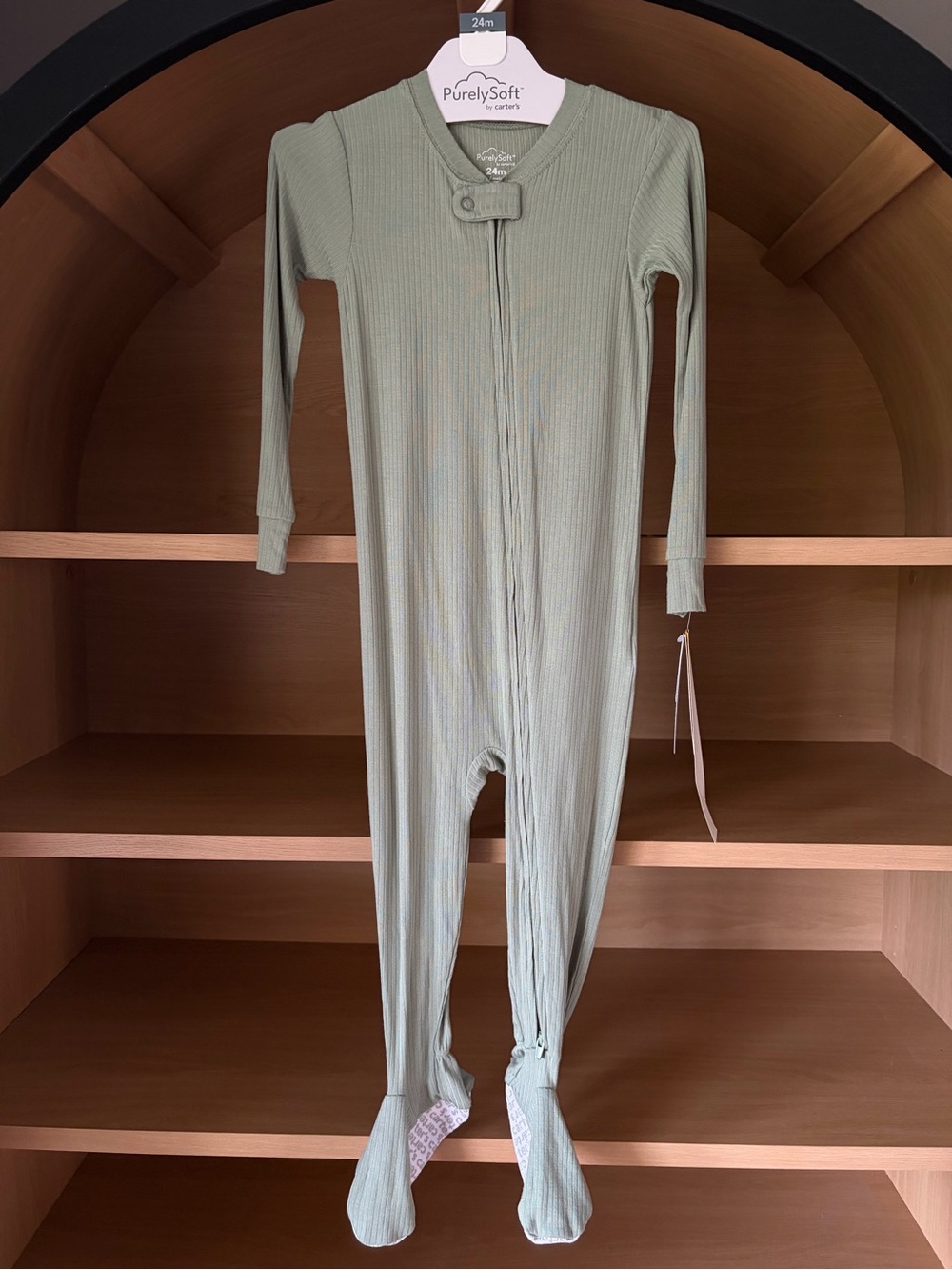 ✨$10✨NWT•Carter's Zip-Up PurelySoft 1-Piece
Footed Pajamas | Green | 24m